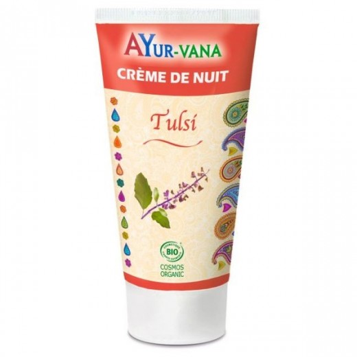 CRÈME DE NUIT au Tulsi Bio 75 ml - Régénère & Détoxifie - Ayur-Vana
