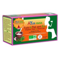 INFUSION TULSI Thé vert Bio - diurétique - 25 infusettes - Ayur-Vana
