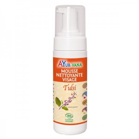 MOUSSE NETTOYANTE visage Tulsi Bio 150 ml - Ayur-Vana Ayurvana Ayur Vana