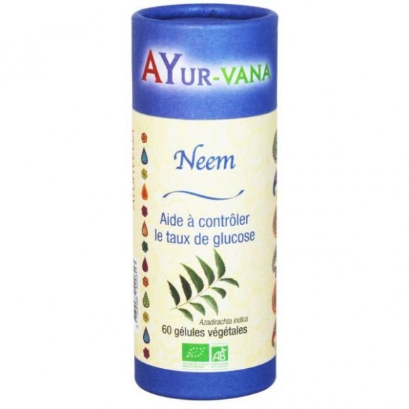 NEEM Bio 60 gél. Antibactérien, antifongique taux de glucose Ayur-Vana