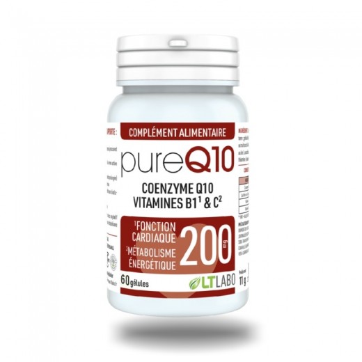 PURE Q10 200 - 60 gél. - Énergie Cellulaire et Vitalité Cardiaque - LT LABO