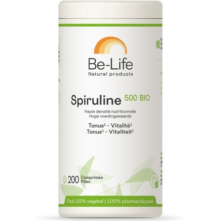 Spiruline 500 BIO 200 ou 500 tabs. nutriments essentiels Be-Life
