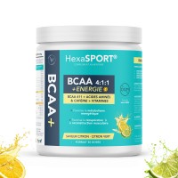 BCAA Végan - Masse musculaire - Framboise Poudre 300g HexaSPORT - Hexacube