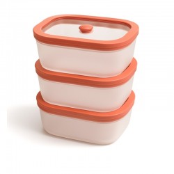 Fresko lot de 3 Boîtes sous vide 0,5L  couv. verre trempé - AirBlock- Airblock