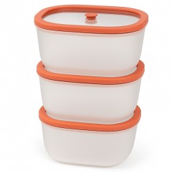 Fresko lot de 3 Boîtes sous vide  0,9L  couv. verre trempé - AirBlock- Airblock