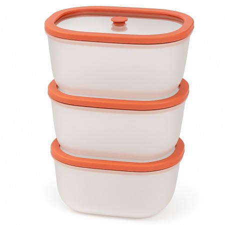 Freskolot de 3 Boîtes sous vide 0,9L couv. verre trempé - AirBlock- Airblock Freskolot de 3 Boîtes sous vide 0,9L couv. verre trempé - AirBlock- Airblock