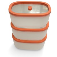 lot de 3 Boîtes sous vide 1,4L Fresko couv. verre trempé - AirBlock