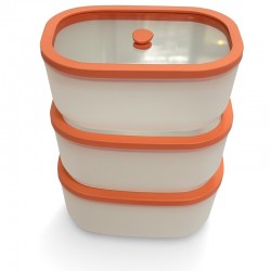 Fresko lot de 3 Boîtes sous vide  1,4L  couv. verre trempé - AirBlock- Airblock