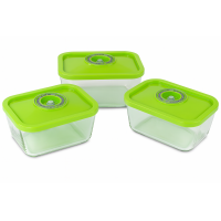 Lot de 3 boites sous vides en verre Status 3 litres pompe non fournie- Airblock