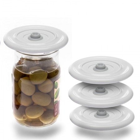 Couvercle x 4 à vide 8,2 cm sur bocaux de diam. 4 à 7,5 cm- Airblock Couvercle x 4 à vide 8,2 cm sur bocaux de diam. 4 à 7,5 cm- Airblock