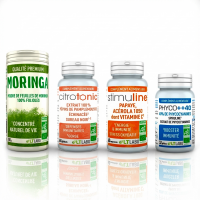 Lot Hiver - 4 produits - Moringa poudre., spiru, EPP, Vit. C, Lt LAbo