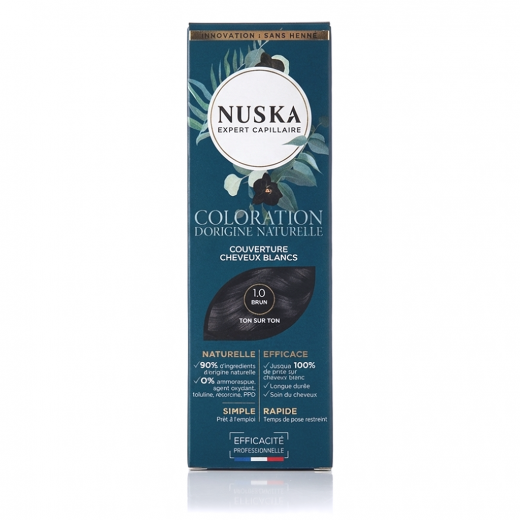 COLORATION n°1 brun - cheveux - 80 ml- Nuska