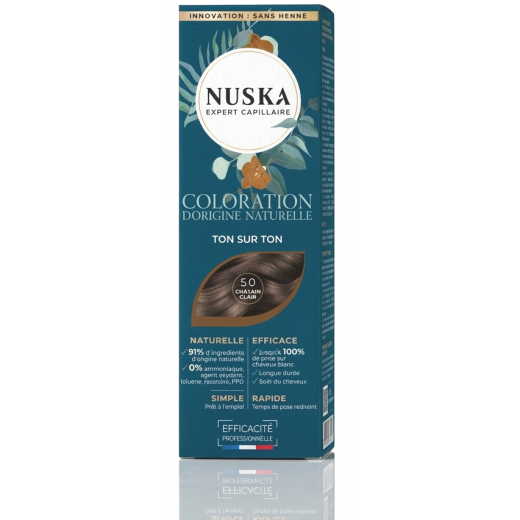 COLORATION n°5 châtain clair - cheveux- 80 ml- Nuska