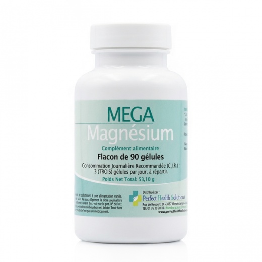 MEGA MAGNÉSIUM- Anti-Fatigue et Équilibre Nerveux -Perfect Health Solutions