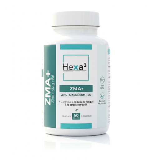 ZMA+ Zinc Magnésium B6 - 60 gélules HexaPURE - HexaCube