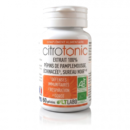 CITROTONIC Bio 60 gél . Pépins de Pamplemousse  LT Labo