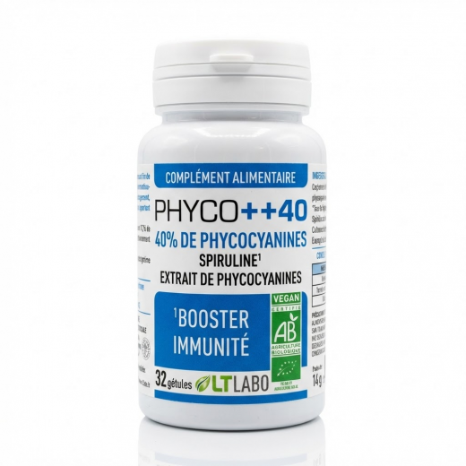 PHYCO++40 BiO - 32 gél. - Ultra-Concentré en Phycocyanine - LT Labo