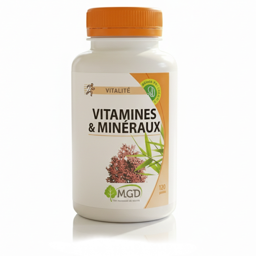 VITAMINES ET MINÉRAUX - 120 gél. - Convalescence, Vitalité quotidienne - MGD NATURE