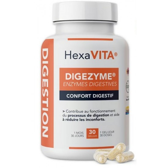 DIGEZYME COMPLEXE ENZYMES - 30 gél. - Digestion - Hexa3