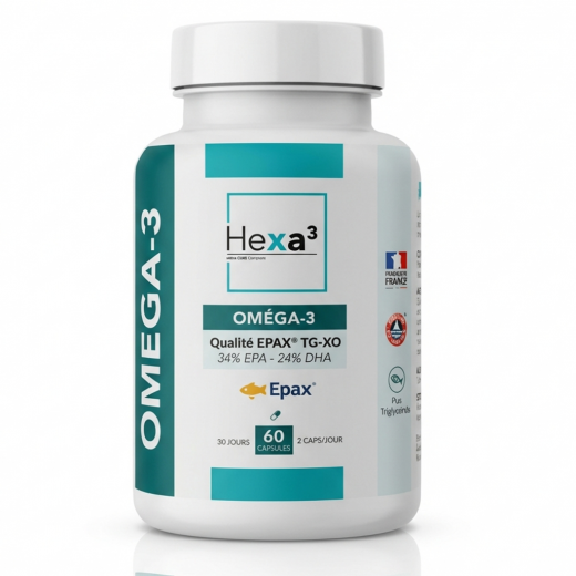 OMÉGA-3 EPAX - système cardiovasculaire. - 60 caps. - Hexa3