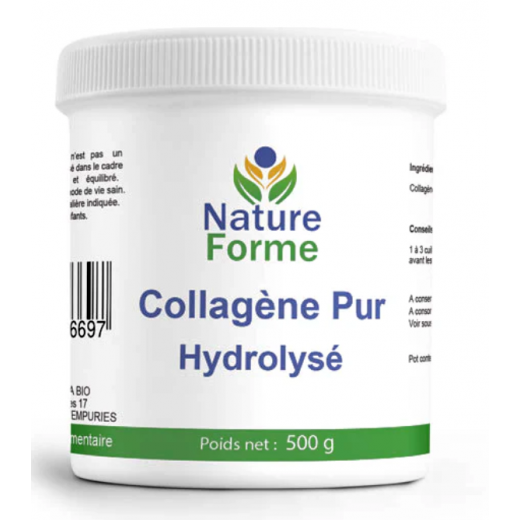 COLLAGÈNE PUR HYDROLYSÉ - Peau, articulations - 500g Poudre - NATURE FORME