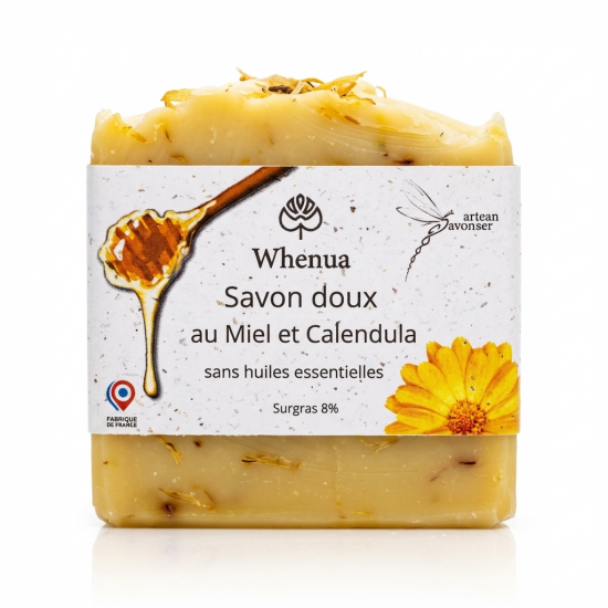 Savon MIEL CALENDULA Apaisant et Réparateur 110g - WHENUA