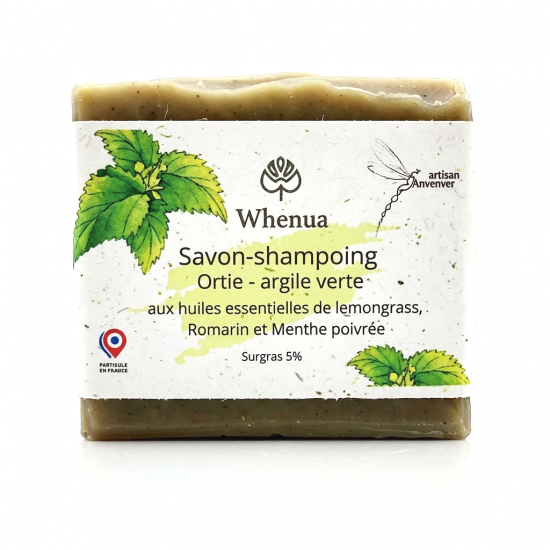 SAVON-SHAMPOING Ortie Argile Verte Naturel Bio - WHENUA