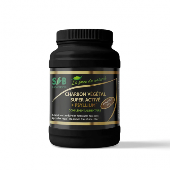 CHARBON SUPER ACTIVÉ & PSYLLIUM BIO - 80 GÉL. Transit Fluide - SFB