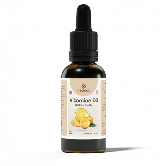 VITAMINE D3 2000 UI Gouttes 20 ml - Os & Immunité - Néo-Nat