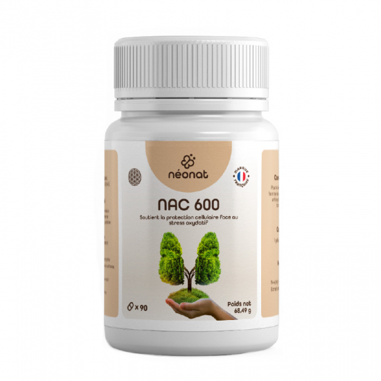 NAC 600 N-ACÉTYLCYSTÉINE 90 Gélules - Détox Foie - Néo-Nat