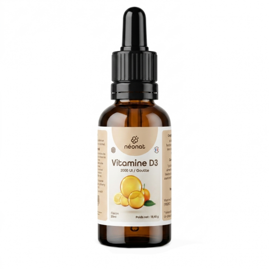 VITAMINE D3 2000 UI Gouttes 20 ml - Os & Immunité - Néo-Nat