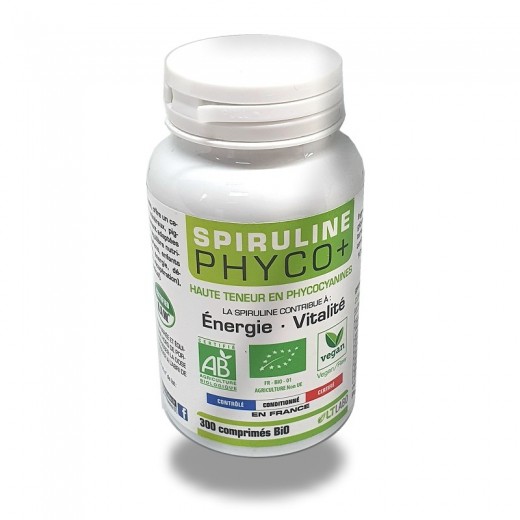 SPIRULINE PHYCO+ - 300 comp. 500mg - Énergie et Tonus - LT LABO