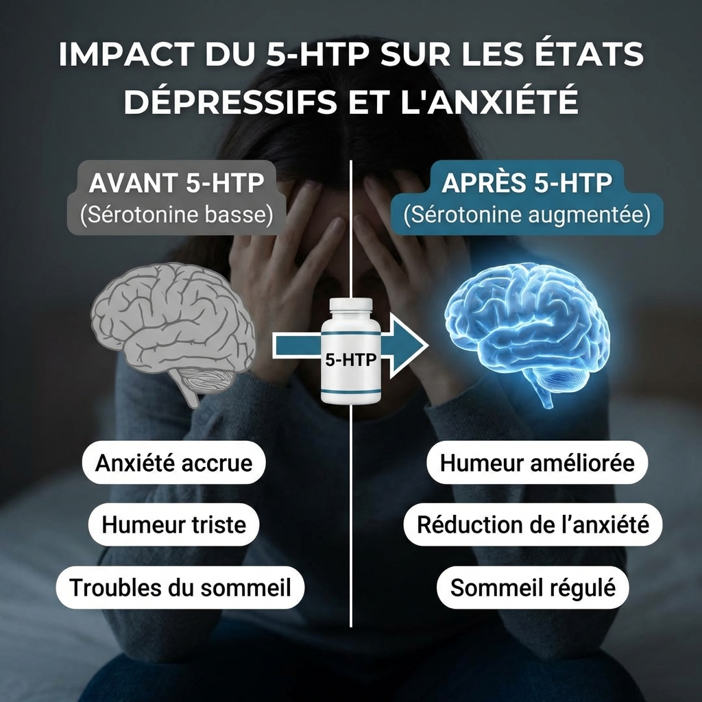 Impact du 5-HTP sur les états dépressifs et l'anxiété.