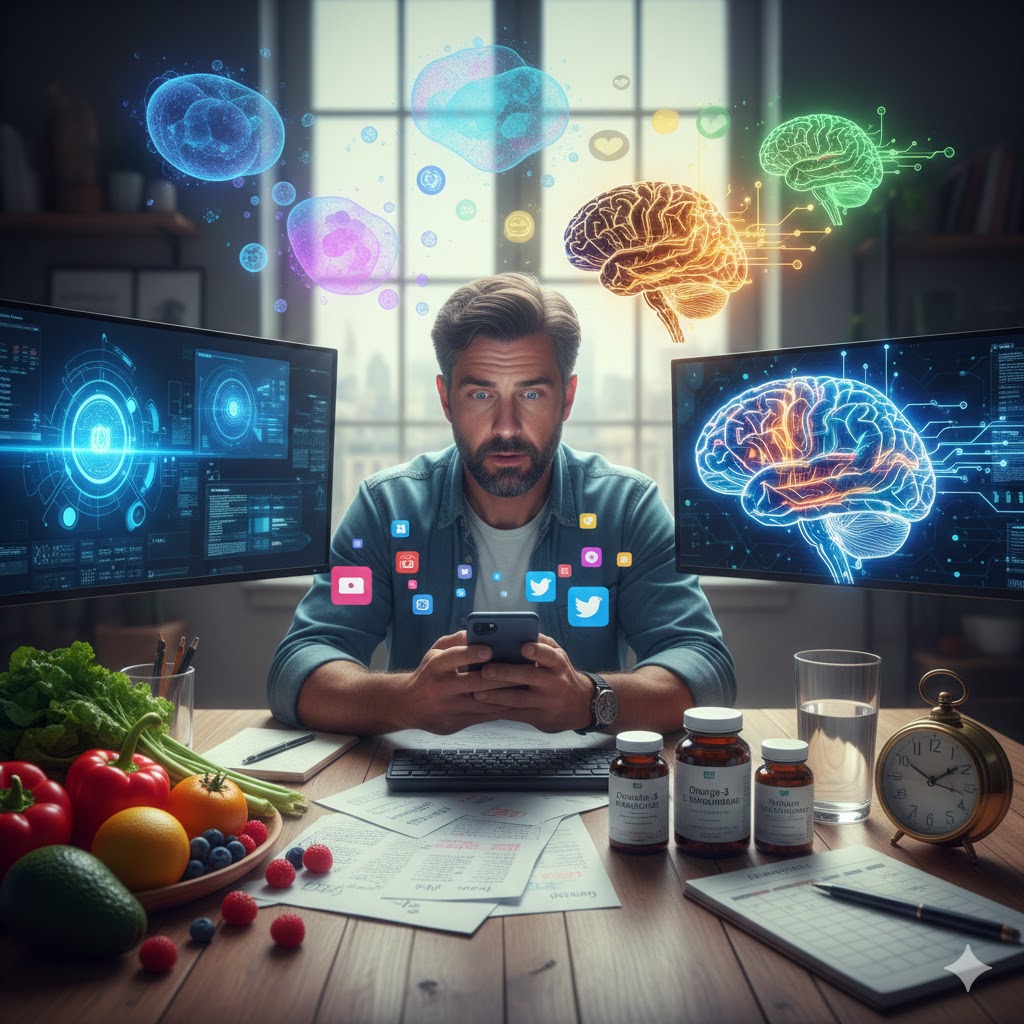 Illustration d'un cerveau avec des connexions neuronales, symbolisant le TDAH et le potentiel de récupération