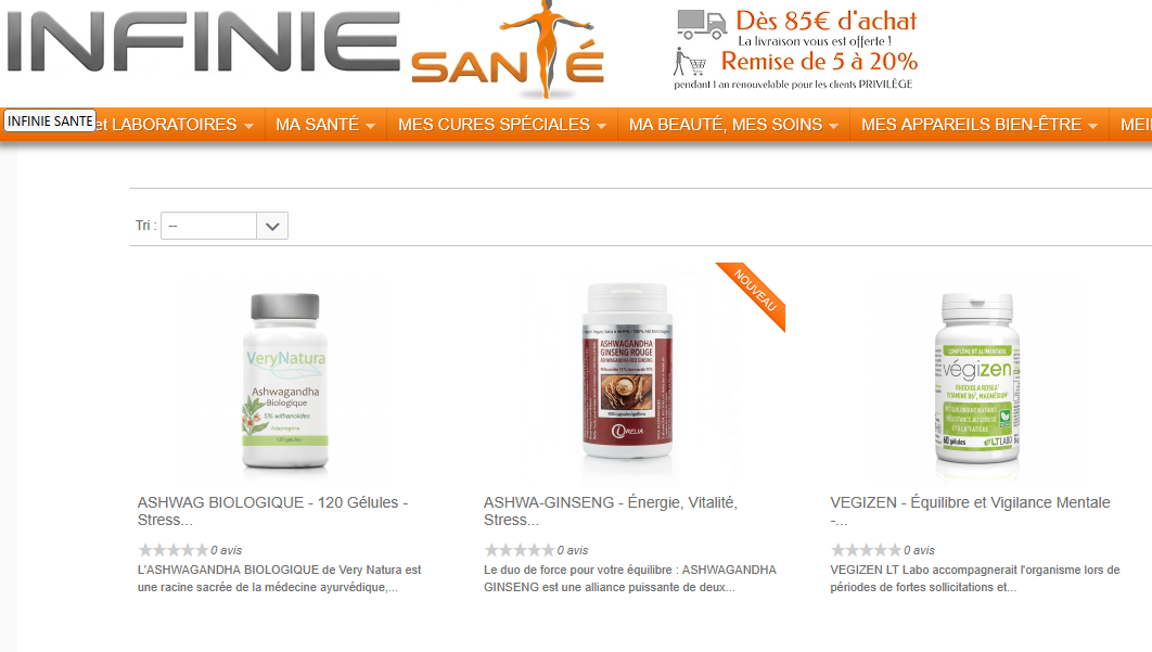 Packaging de l'Ashwagandha Bio d'Ayur-vana.