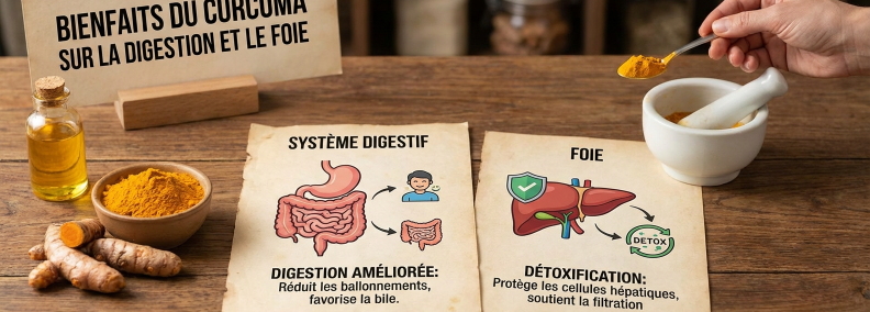 Bienfaits du curcuma sur la digestion et le foie