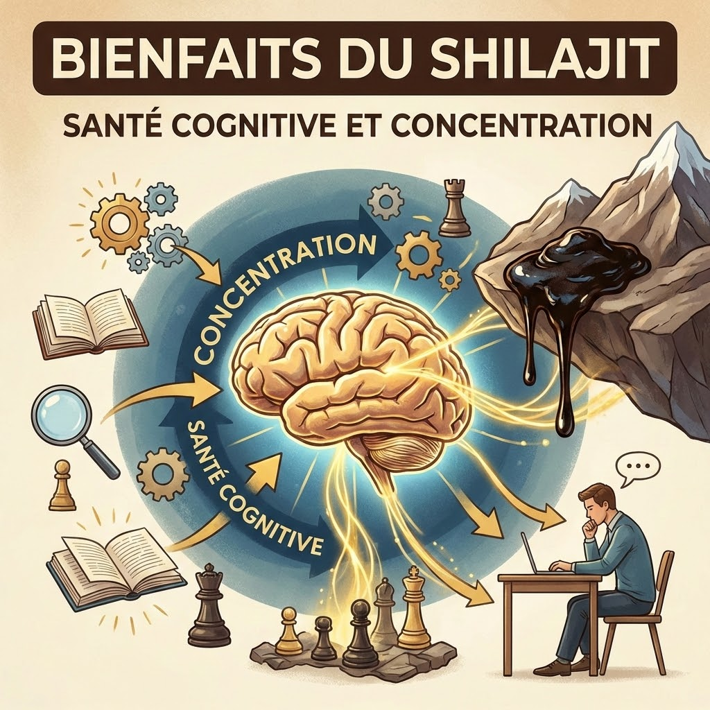 Bienfaits du Shilajit sur la santé cognitive et la concentration.