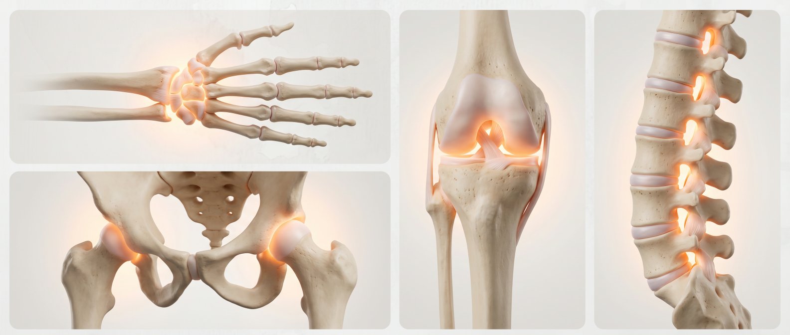 Illustration des principales articulations touchees par l arthrose