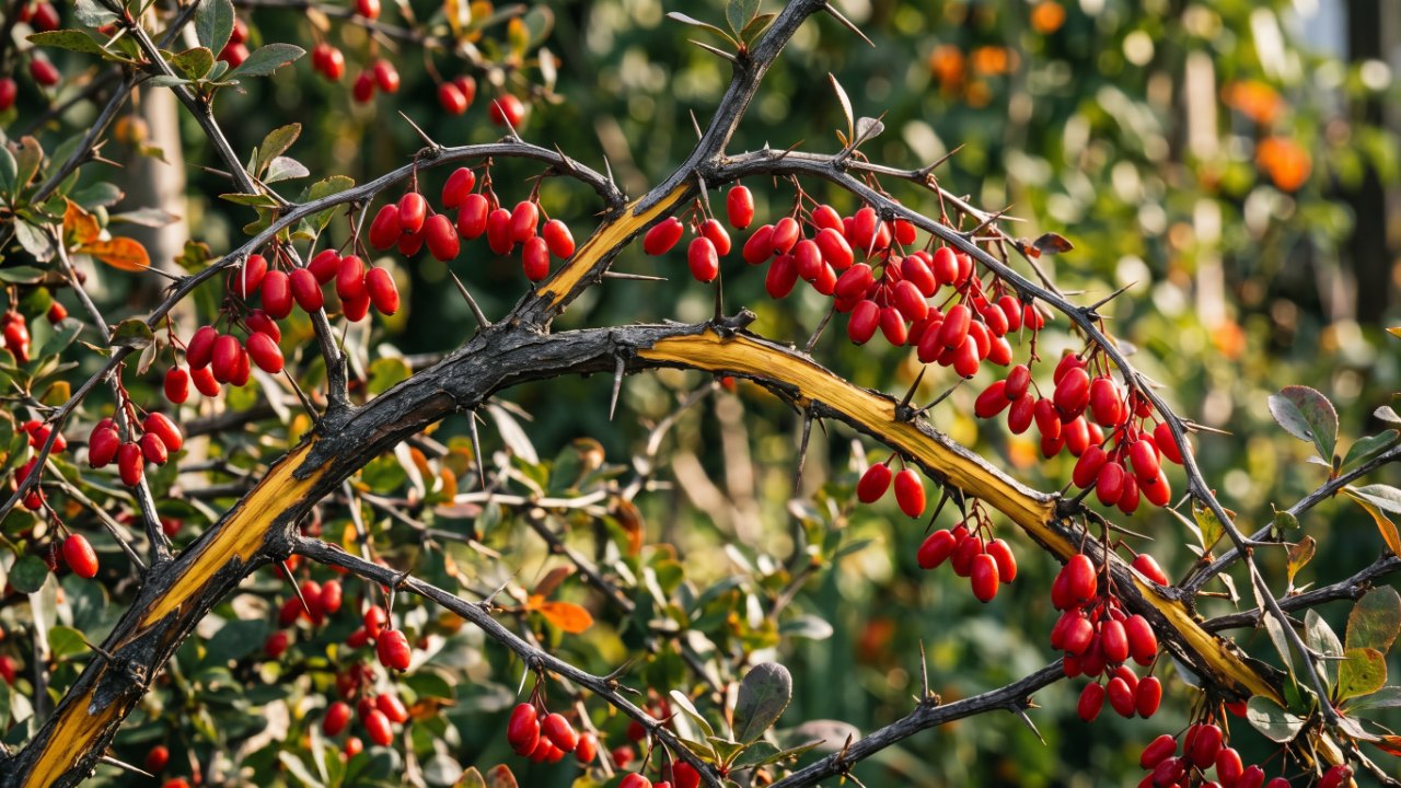 Épine-vinette (Berberis), source de la berbérine