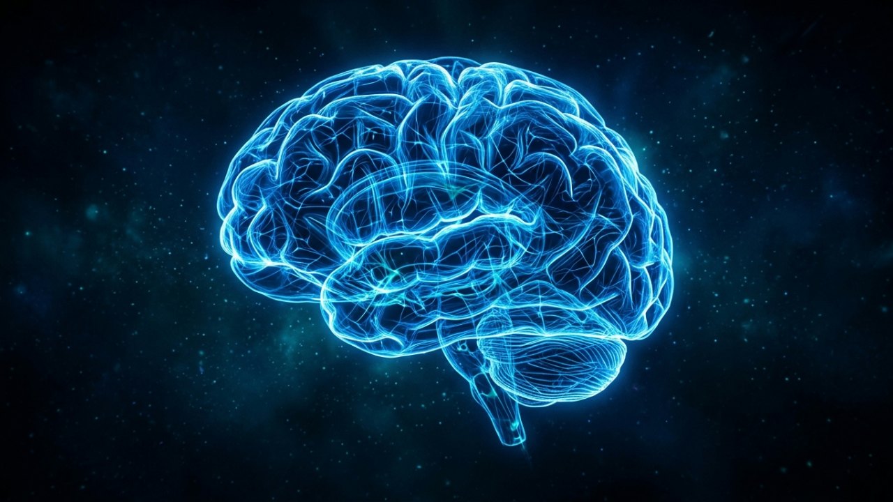 Représentation d'un cerveau lumineux et de connexions neuronales