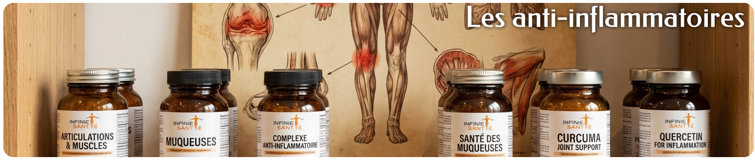 Sélection de compléments anti-inflammatoires naturels au Curcuma, Boswellia et extraits de plantes