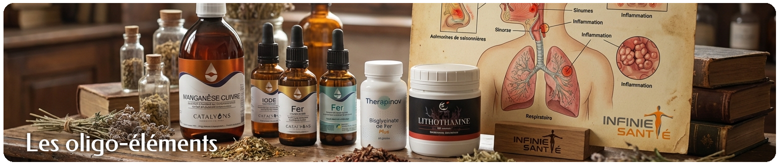 Gamme d'oligo-éléments naturels en flacons et ampoules pour l'immunité et le bien-être cellulaire - Infinie Santé