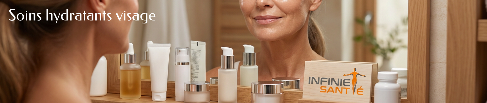 Sélection de crèmes hydratantes, fluides légers et sérums bio pour le soin du visage