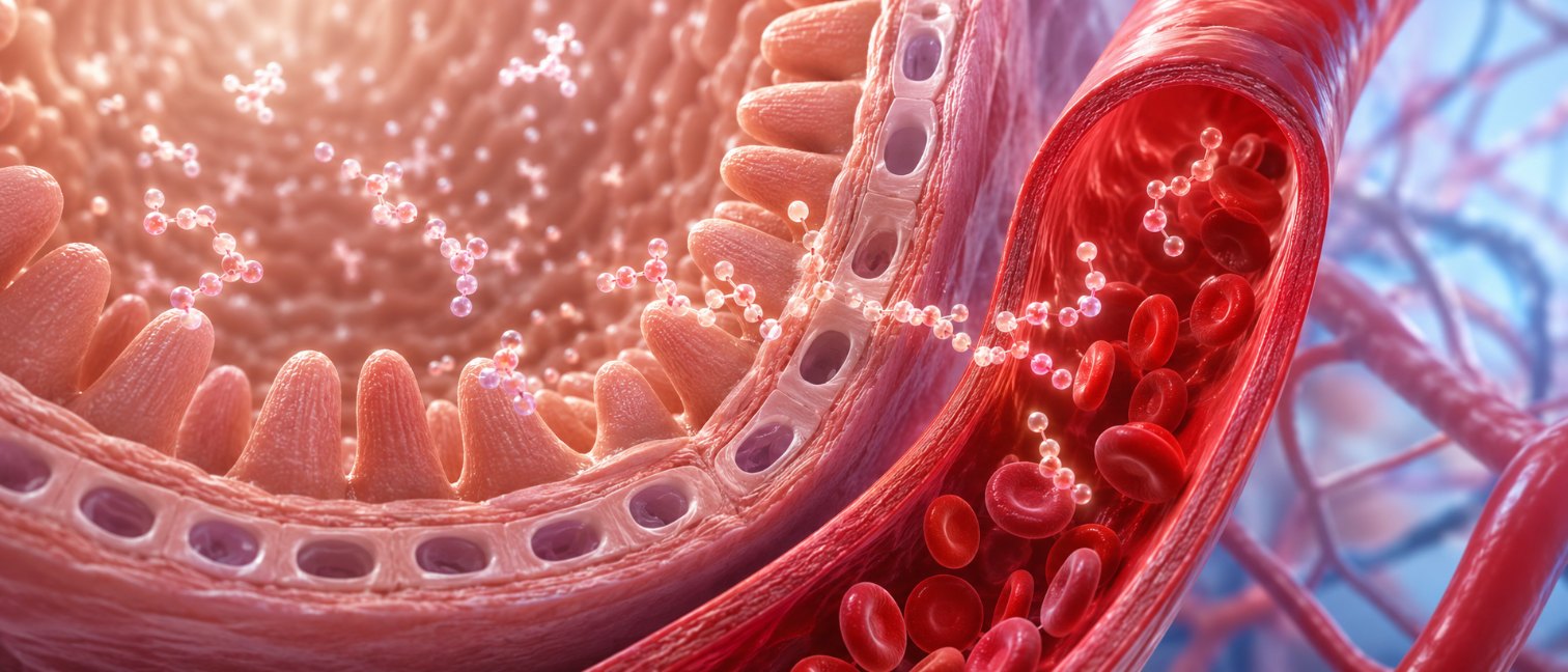 Peptides de collagène ingérés passant dans le sang après digestion