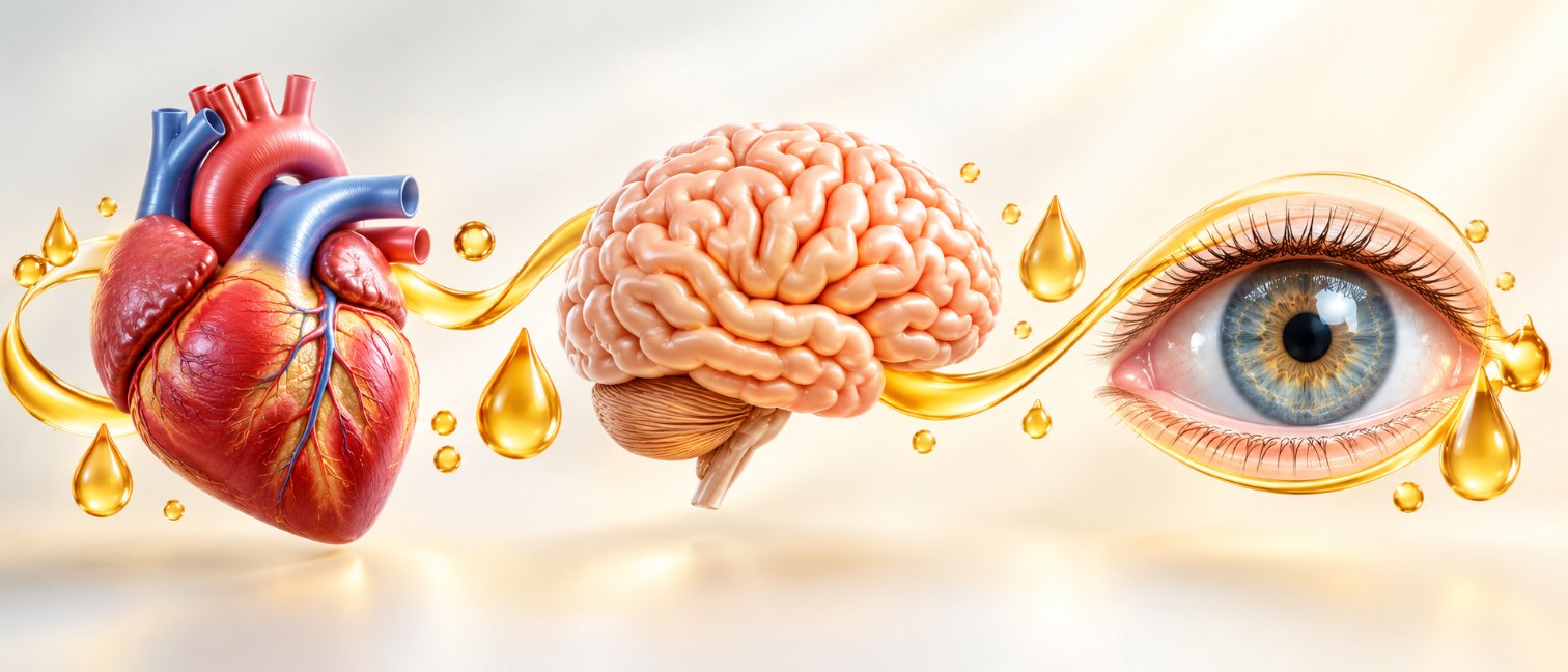 Cœur, cerveau et yeux, bénéfices reconnus des oméga 3 EPA et DHA