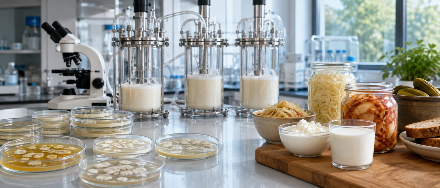 Origine des souches de probiotiques, laboratoire et ferments