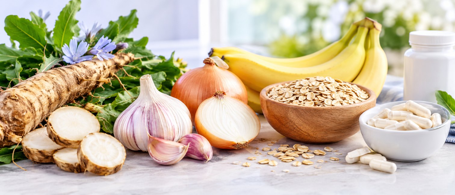 Prébiotiques fibres nourrissant les probiotiques, synbiotique
