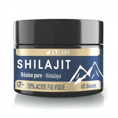 SHILAJIT Résine pure Himalaya LT Labo, forme traditionnelle titrée à 70% d'acide fulvique