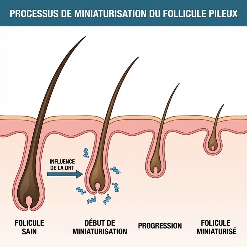 Alop&eacute;cie et chute de cheveux : Comprendre la DHT pour mieux agir