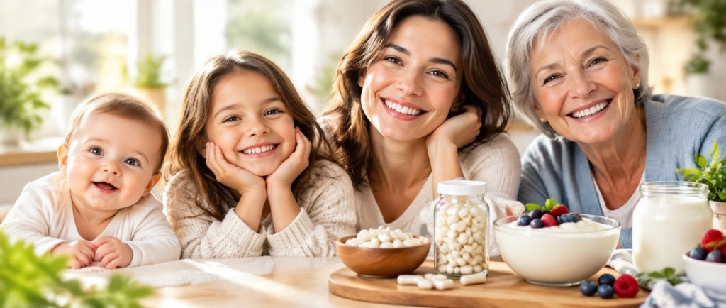 Quel probiotique selon l'&acirc;ge : b&eacute;b&eacute;, enfant, adulte, senior
